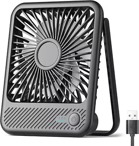 Small USB Desk Fan Ultra Quiet, 180° Tilt, 3 Speeds, Strong Wind for Office/Home - Picture 1 of 7