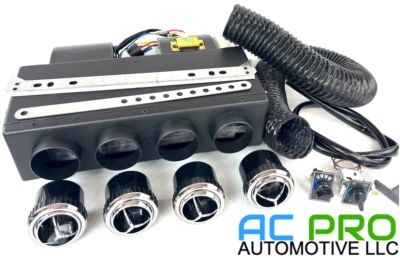 Universal Underdash Mount AC Air Conditioning Evaporator Heat Cool Kit + Vents - Image 1 of 4