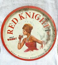 Vintage Lady Graphics Khodays Red Knight Malt Whisky Advertising Tin Tray T1013