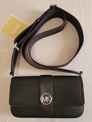 Michael Kors Greenwich Black Extra Small Saffiano Leather Sling Crossbody Bag - Image 1 of 4