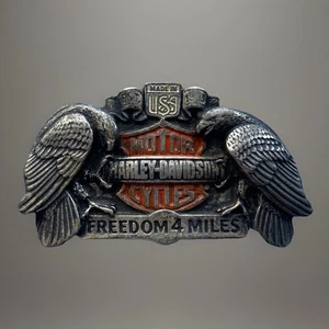 Boucle Harley Davidson Belt Buckle/ Freedom 4 Miles/ H420/ Eagles 1993 Baron USA - Foto 1 di 6