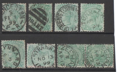 SELOS FACE LATERAL 2d da Tasmânia - lindo par unido zeehan e 6 bons pmk's - Imagem 1 de 2