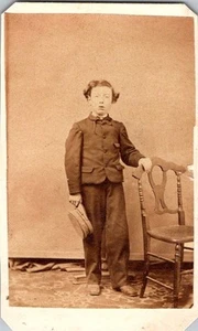 Young Lad w/Hat in Hand, c1860s, CDV Photo, #4187 - Picture 1 of 2