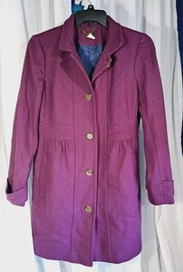 Cappotto donna vintage J Crew misto lana donna 12 melanzane viola - Foto 1 di 12