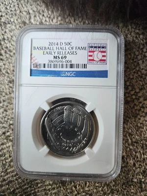 2014-D Baseball Hall of Fame  Commemorative Clad Half Dollar NGC - Image 1 of 2