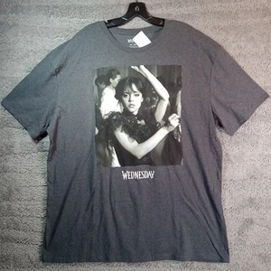 Wednesday Addams T-Shirt Erwachsene 2XL grau Tanz Kurzarm Grafikdruck - Bild 1 von 7