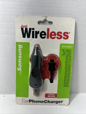 Cargador de teléfono para automóvil Just Wireless 2009 SKU 03113 alias Blackjack Heat Stripe NUEVO Foto 1 de 4