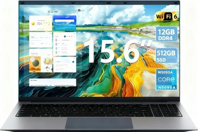 SGIN 15,6-Zoll-Laptop,Windows 11, 8GB DDR3, 256GB SSD, FHD IPS, 5G WiFi, BT4.2 - Bild 1 von 4