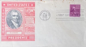 Cachet Craft LW Staehle 808 James Madison 4 President - Imagen 1 de 1