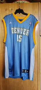 NEW -Denver Nuggets Basketball Jersey Carmelo Anthony #15 Adidas, Authentic Blue - Picture 1 of 6