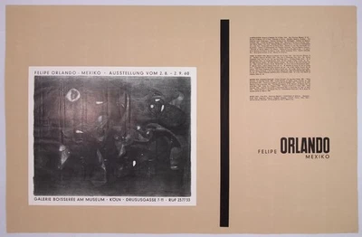 ORLANDO FELIPE - MEXIKO Ausstellungsplakat Galerie BOISSERÈE Köln 1960 - Bild 1 von 3