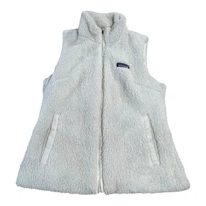 Patagonia Los Gatos Vest Women’s S White Deep Pile Fleece Full Zip w/ Pockets - Picture 1 of 9