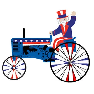 Uncle Sam on a Patriotic Farm Tractor Staked Spinner (Tamaño 22")..18.... PR 26851 - Imagen 1 de 1