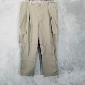 Lauren Ralph Lauren Pants Womens Khaki 12 Cargo Straight Leg Pockets - Picture 1 of 14