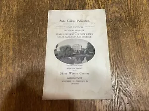 Rutgers University New Brunswick NJ 1919 1920 College Winter Course Catalog - Picture 1 of 7