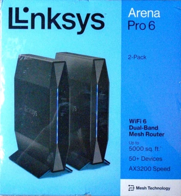 Linksys Router Arena Pro 6 AX3200 E8452 Dual Band Wi-Fi 6 (2pk Mesh System) - Image 1 of 2