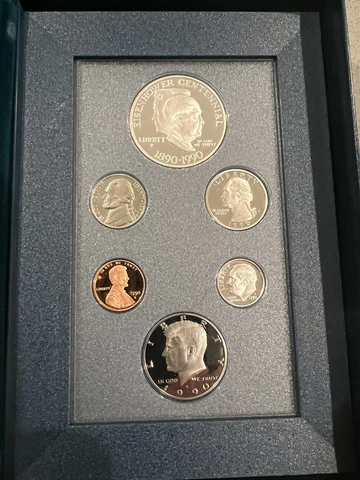 United States Mint 1990 Prestige Set Eisenhower Centennial Silver Dollar Coin Cover