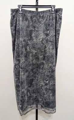 Visual FX Women's Plus Black/Silver Metallic Long Maxi Mesh Overlay Skirt Sz 22 - Image 1 of 4
