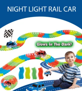 Assembled Electric Rail Race Car Toy Set Flexible Train Track DIY For Kids - Picture 1 of 12