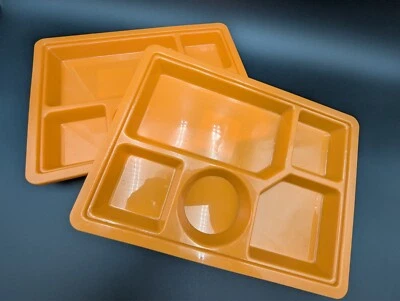 3 Arrow Home Products Lunch Divided Camping Stack Trays  Orange USA NEW - Image 1 of 4