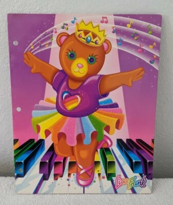 Carpeta vintage Lisa Frank ballet peluche bailarina danza portafolio mundo fantástico Foto 1 de 4