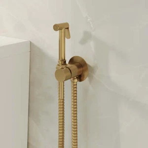 Banyetti Luca Round Concealed Thermostatic Douche - Brushed Brass - Picture 1 of 3