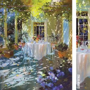 24W"x30H" LES RAYONS DU SOLEIL by LAURENT PARCELIER - SUN RAYS CHOICES of CANVAS - Picture 1 of 9