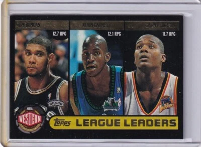 02-03 Topps League Leaders Black Parallel 011/500 Tim Duncan -Kevin Garnett + - Image 1 of 2