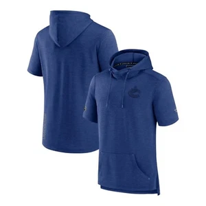 Vancouver Canucks Fanatics Authentic Short Sleeve Performance Hoodie MENS MEDIUM - Picture 1 of 4
