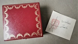Cartier Vintage kit red leather silver cufflinks box COT10027 and warranty paper - Imagen 1 de 9
