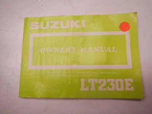 1986 Suzuki Owner's Manual LT230E LT230 E 83 Pages - Imagen 1 de 7