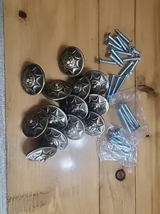 Lote De 13 Estrellas Aceite Frotar Bronce Gabinete Perilla Cajón Tornillos Decoración Occidental Nuevo - Imagen 1 de 3