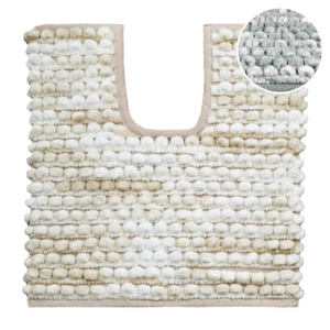 Marl Chunky Bobble Pedestal Toilet Mat Non Slip 50 x 50cm - Soft Marble Effect - Picture 1 of 15