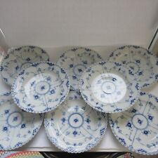Royal Copenhagen Blue Fluted Full Lace Dinner Plate Plates Set of 8 ~ 1 / 1084