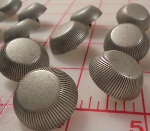 20 Matte Silver Metal Shank Button Italy Flat Top Lined Sides Like Red Rock 7/8" - Picture 1 of 8