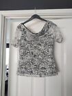 Definitions Ladies Black Mix Floral Short Sleeved Top. Size 10