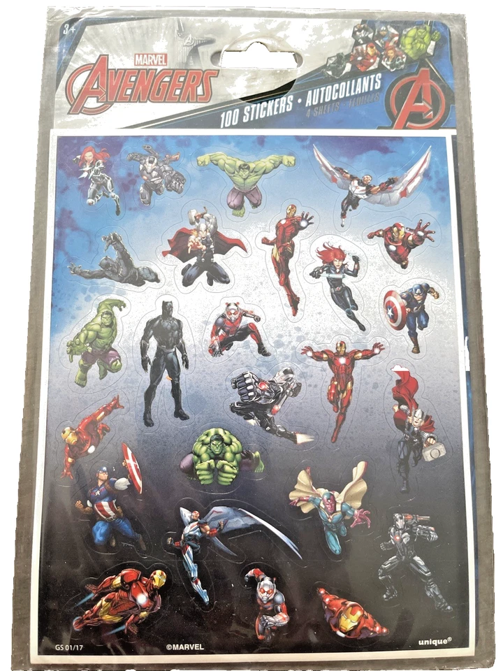Pacote de adesivos Marvel Avengers 4 folhas (100 adesivos) - Imagem 1 de 1