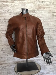 Dragonmark Gr. L Damen Motorradjacke Echtleder Slim Fit Braun. - Bild 1 von 12
