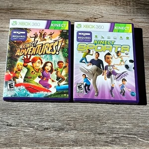 Kinect Sports Xbox 360 + Kinect Adventures CIB Complete  - Picture 1 of 3