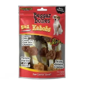  Savory Prime Beggar Bone 5 in 1 Kabobs Dog Treats 4 oz, 6 pk - Picture 1 of 1