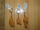 Fried Chicken Keychains Lot of 3 New w/ Tags Chicken Wing, Nugget & Drumstick