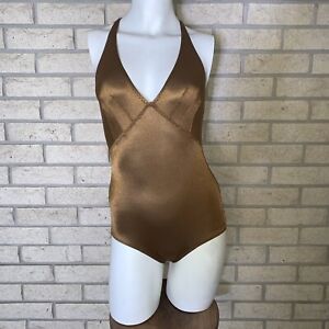 Vintage Catalina Jrs Woman’s Bronze Backless Swimsuit Size 9