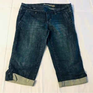 Neu mit Etikett American Eagle Outfitters Damen-Bermuda-Jeansshorts niedriger Bund Größe 2 - Bild 1 von 10