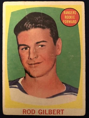 1961 Topps #62 Rod Gilbert RC Rookie Card New York Rangers HOF - Image 1 of 2