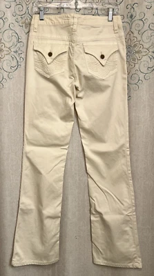 Pure Color Women's Ivory Flared Leg Stretch Denim Jeans Size 28 (30"x33") - Image 1 of 4