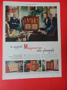 1947 the magnificent MAGNAVOX Radio-Phonograph Floor Model art print ad - Picture 1 of 1