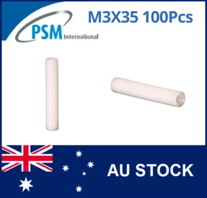 M3 X 35 PSM SPACER ROUND FEMALE / FEMALE ACETAL SPA04ACM335MM 100PCS - Picture 1 of 5