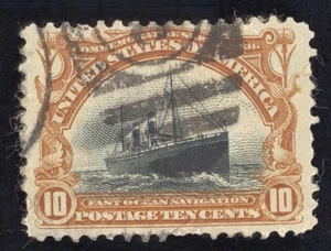 US Scott 299 gebraucht 10c gelb braun und schwarz Lot Y752 bhmstamps - Bild 1 von 2