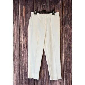Pantalones Piazza Sempione para mujer IT 46 US 10 blancos pierna recta Italia ropa de trabajo - Imagen 1 de 14
