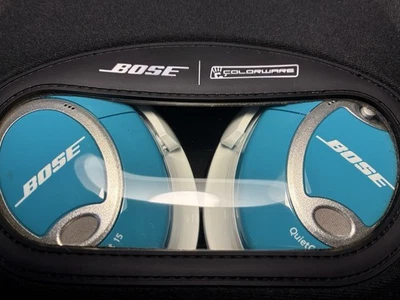 Bose QC15 Quiet Comfort Custom Blue And White Headphones Colorware USA - Image 1 of 4
